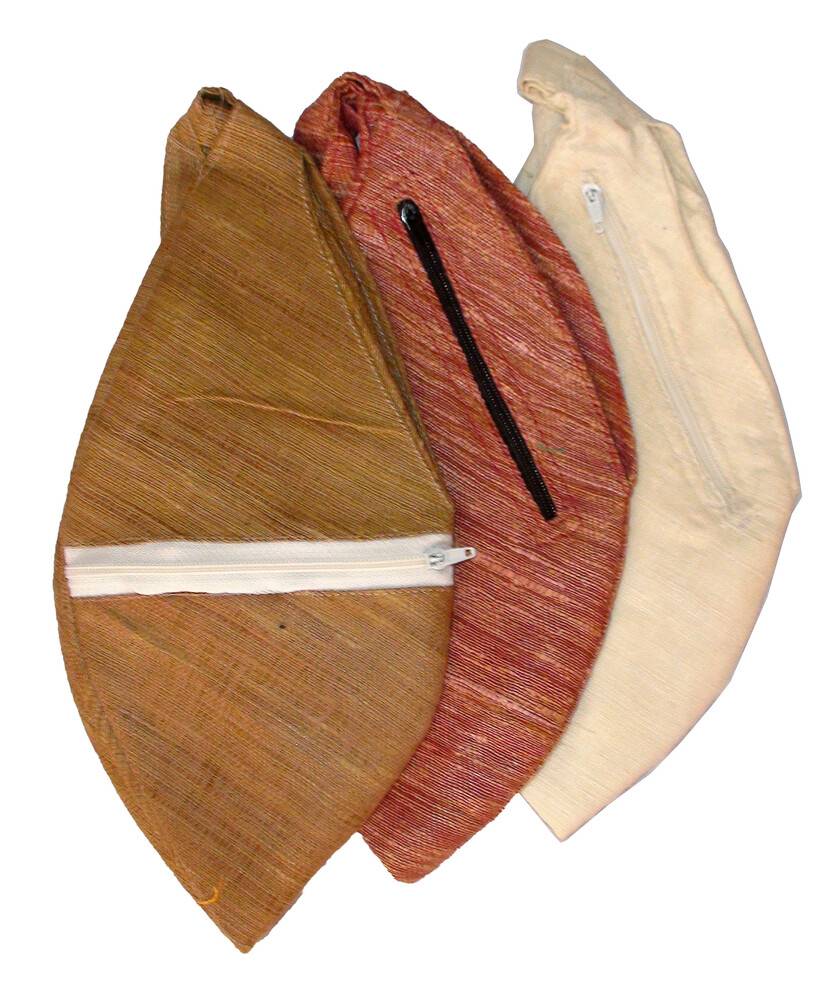 Silk Japa Bead Bag (cream / brown)